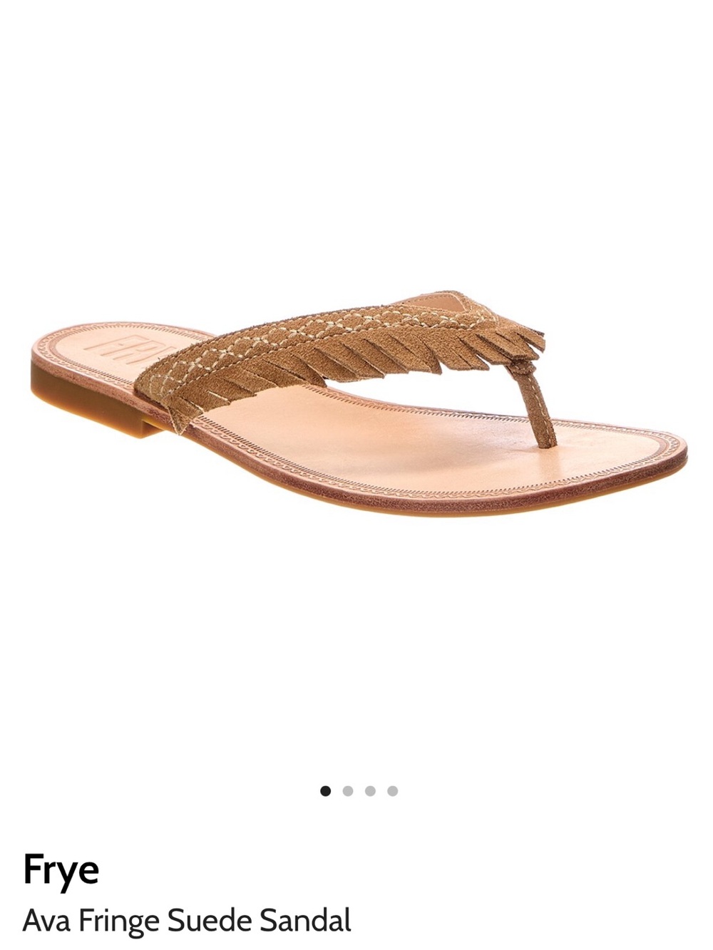 Frye Ava Fringe Suede Thong Sandal - Cognac